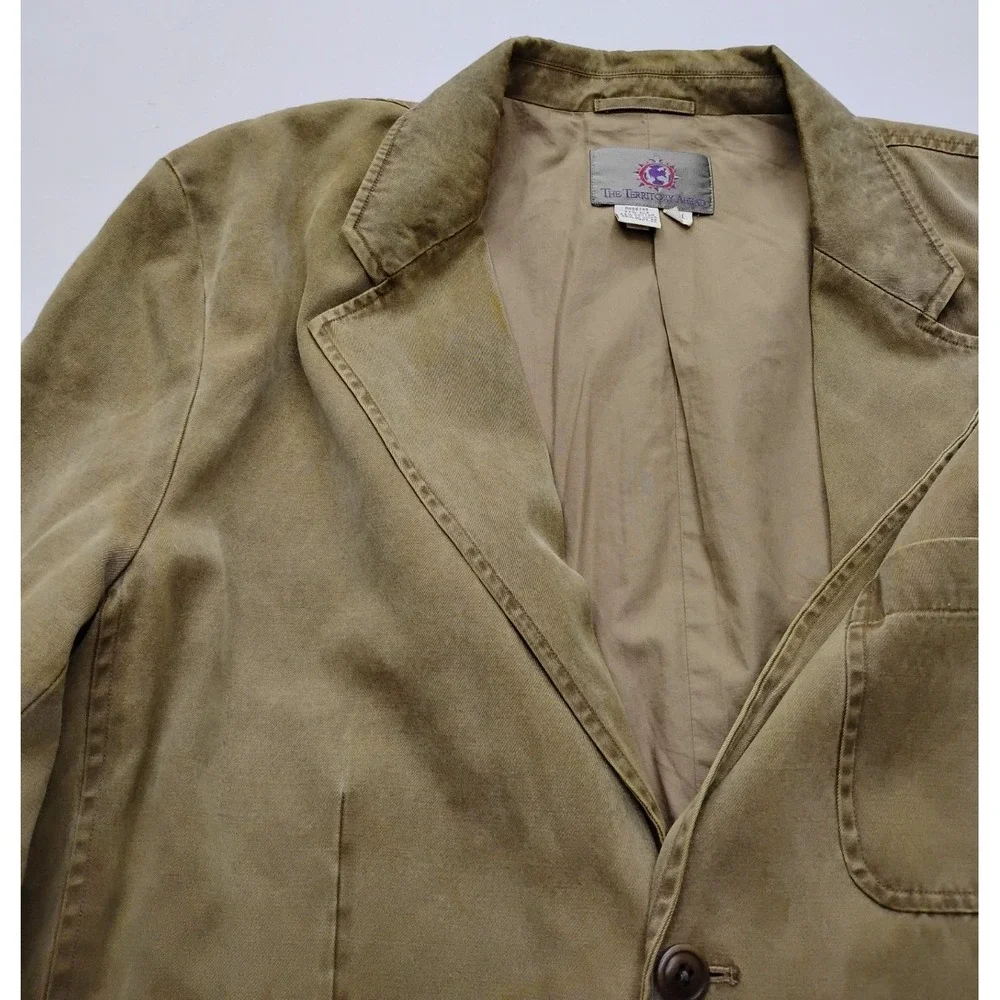 The Territory Ahead Jacket Men XLL Tall Tan Silk Cotton‎ Sport Jacket Blazer Vtg